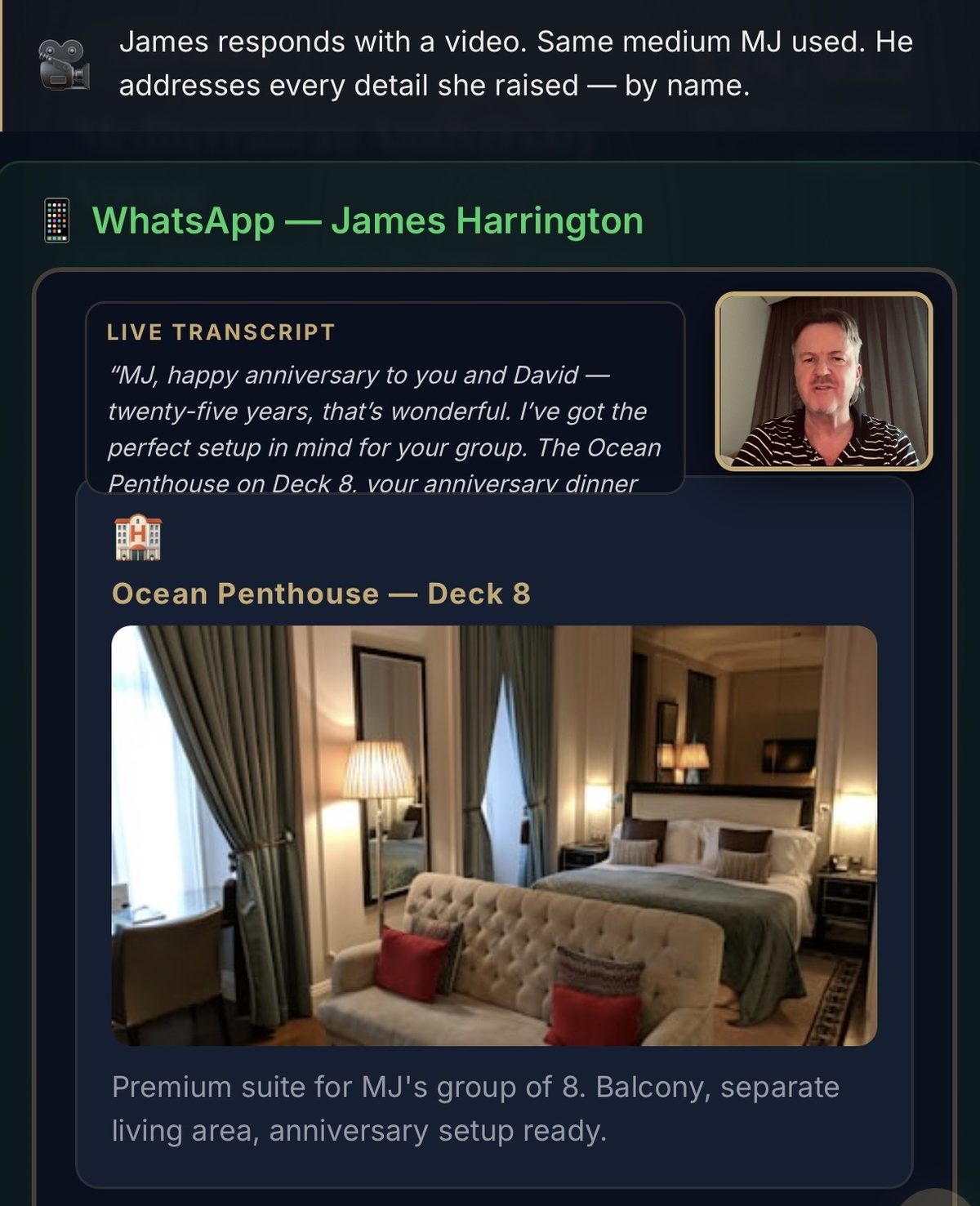 James replies with a video